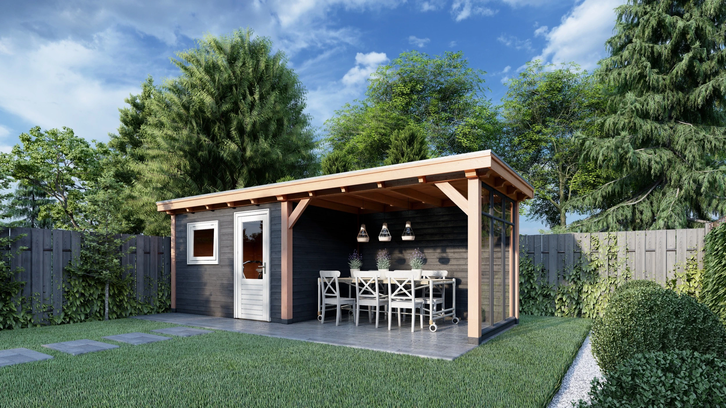 Trendhout Douglas Overkapping Siena 590 x 300 cm - Afbeelding 3